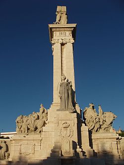 MONUMENTO A LAS CORTES DE CÁDIZ. Fuente: Wikipedia.